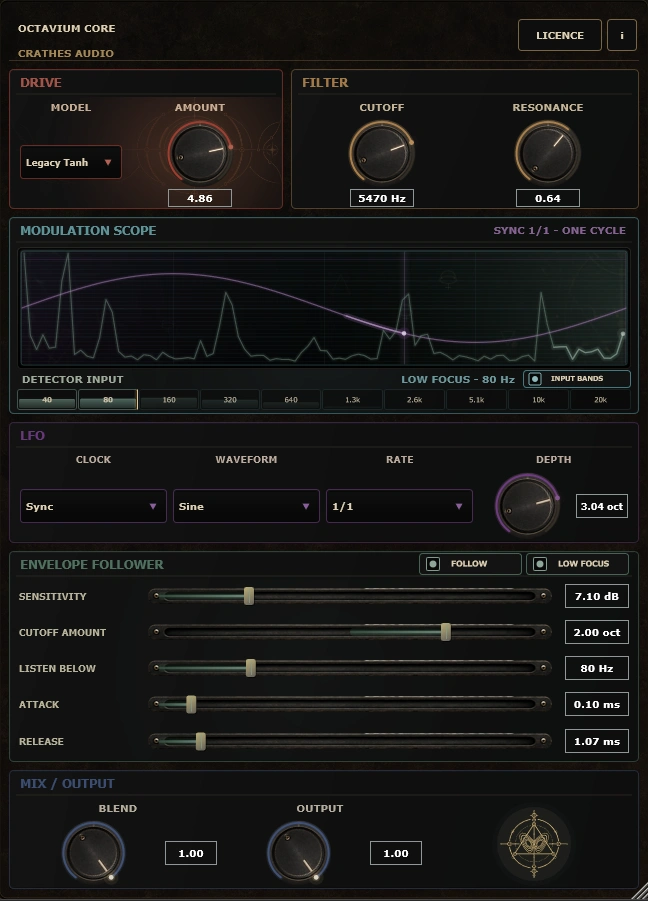 Enlarged Octavium Core plug-in interface